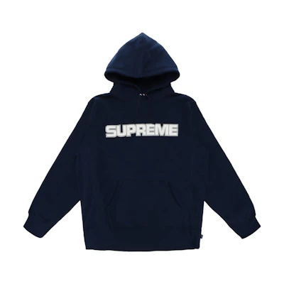 Supreme Perforated Leather Hoodie Navy