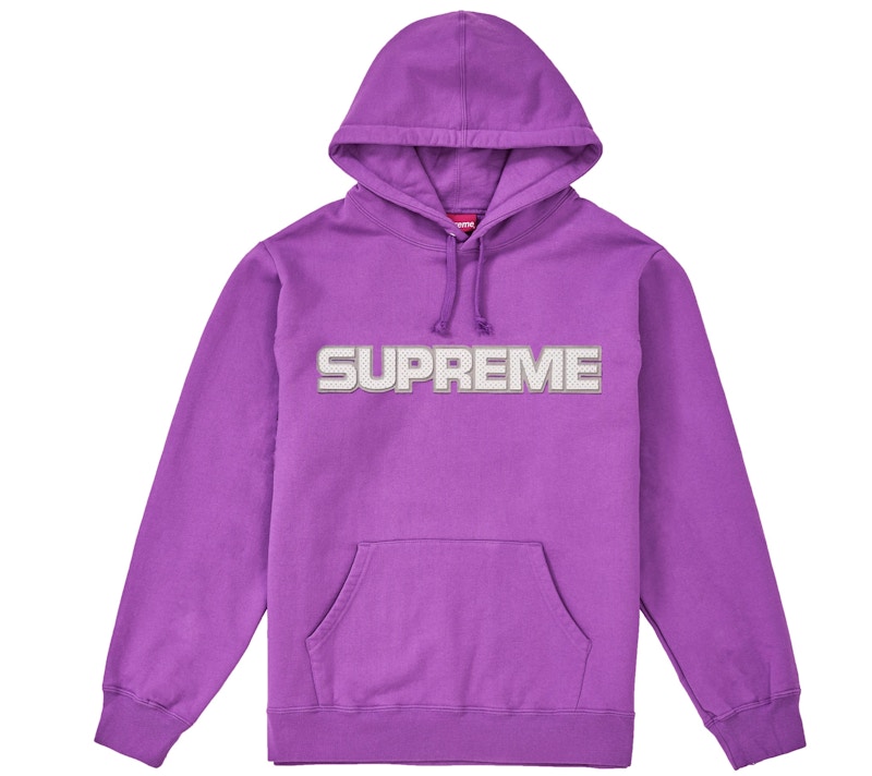 Supreme Perforated Leather Hooded Sweatshirt Violet