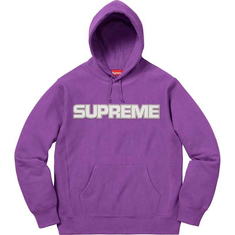 Supreme Perforated Leather Hooded Sweatshirt Violet 圖 2