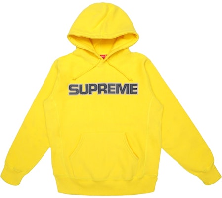 Buy Supreme Perforated Leather Hooded Sweatshirt Yellow Novelship