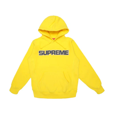 Supreme Perforated Leather Hooded Sweatshirt Yellow