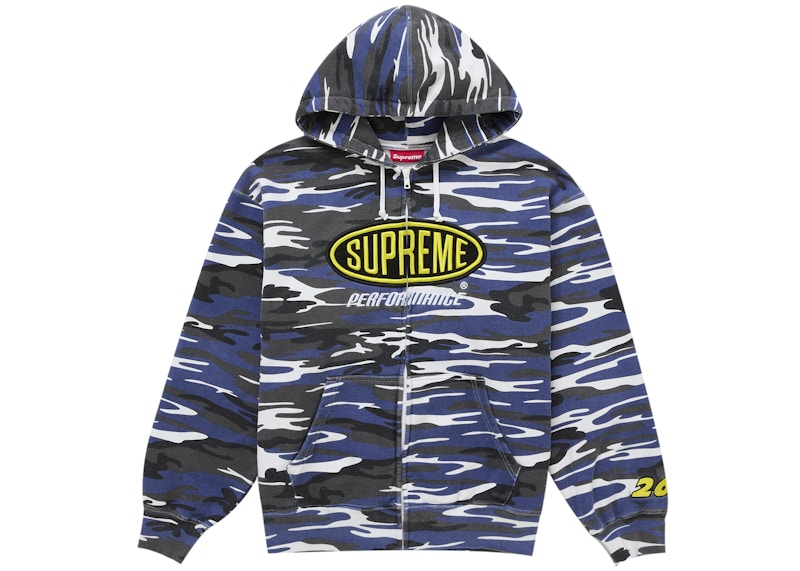 Supreme Performance Zip Up Hooded Sweatshirt Blue Camo