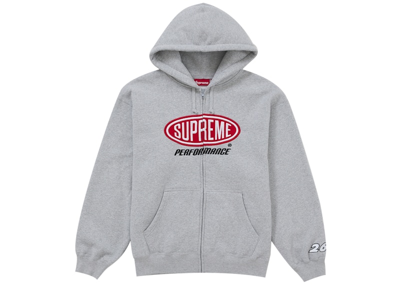Supreme Performance Zip Up Hooded Sweatshirt Grey