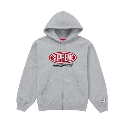 Supreme Performance Zip Up Hooded Sweatshirt Grey