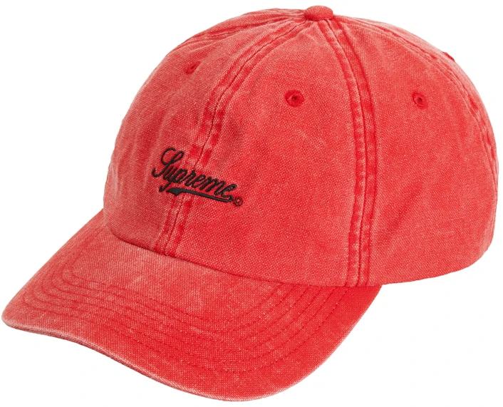 supreme-pigment-print-script-logo-6-panel-red