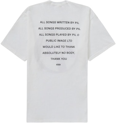 Supreme PiL Tee White Order Supreme PiL Tee White