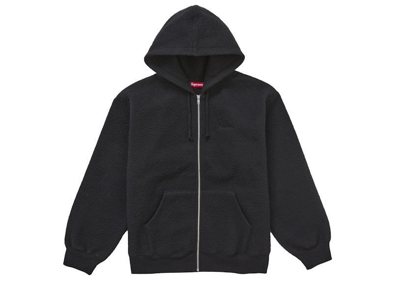 Supreme Pilled Zip Up Hooded Sweatshirt Black