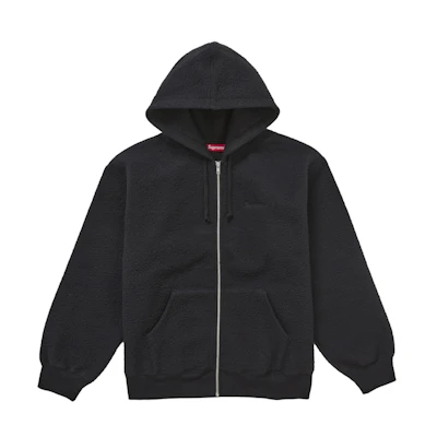 Supreme Pilled Zip Up Hooded Sweatshirt Black