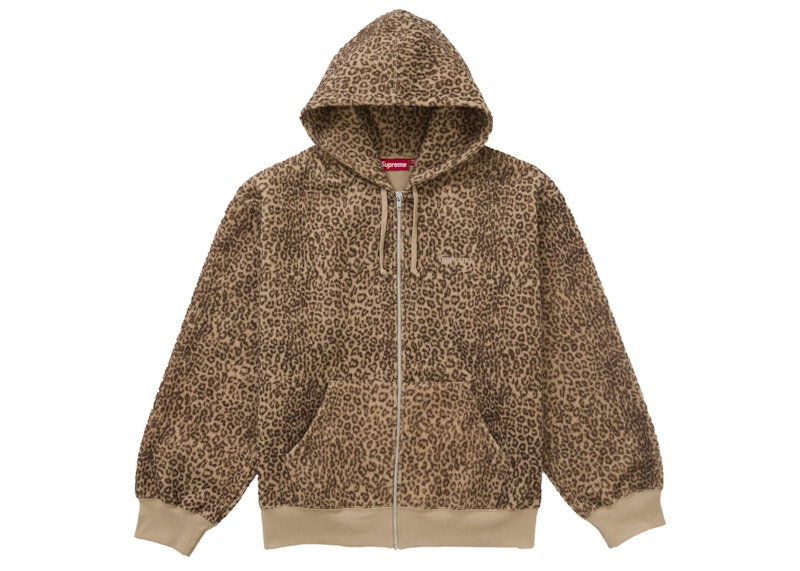 Supreme Pilled Zip Up Hooded Sweatshirt Cheetah