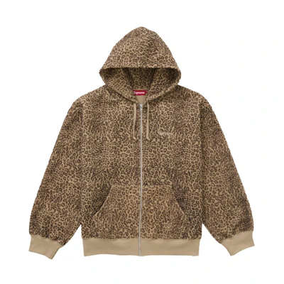 Supreme Pilled Zip Up Hooded Sweatshirt Cheetah