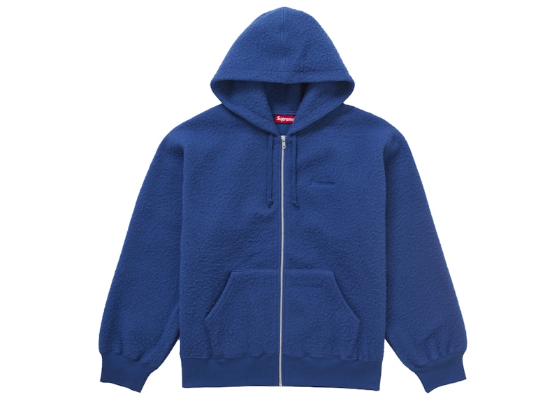 Supreme Pilled Zip Up Hooded Sweatshirt Dark Royal