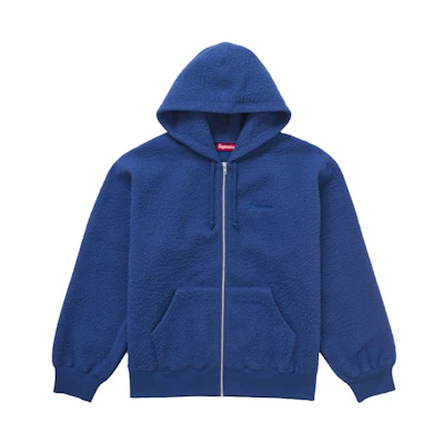 Supreme Pilled Zip Up Hooded Sweatshirt Dark Royal