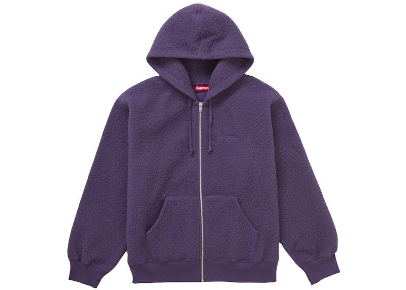 Supreme Pilled Zip Up Hooded Sweatshirt Dusty Purple