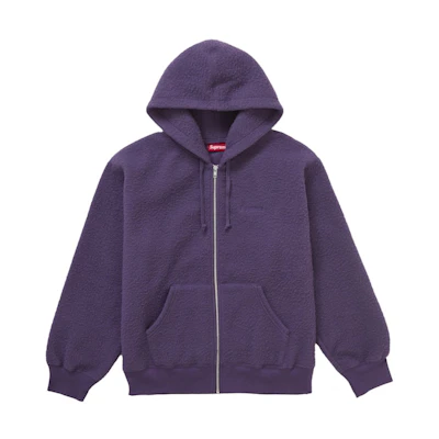 Supreme Pilled Zip Up Hooded Sweatshirt Dusty Purple