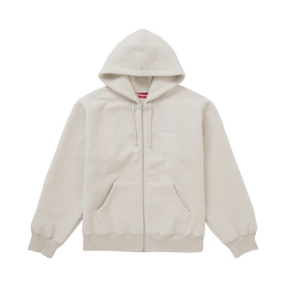 Supreme Pilled Zip Up Hooded Sweatshirt Stone