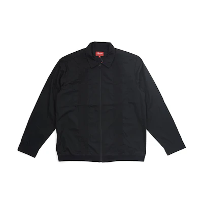 Supreme Pin Tuck Zip Up Shirt Black