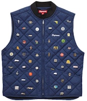 Supreme Pins Quilted Work Vest Navy Supreme Pins Quilted Work Vest Navy