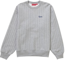 Supreme Pinstripe Crewneck Heather Grey Supreme Pinstripe Crewneck Heather Grey
