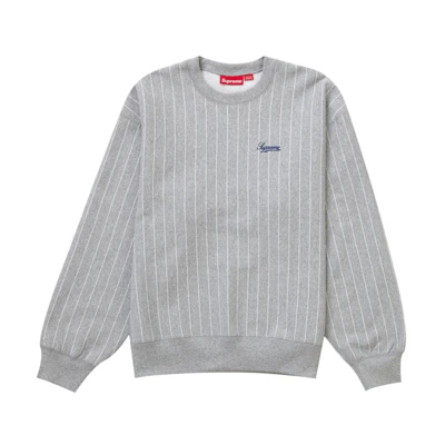 Supreme Pinstripe Crewneck Heather Grey