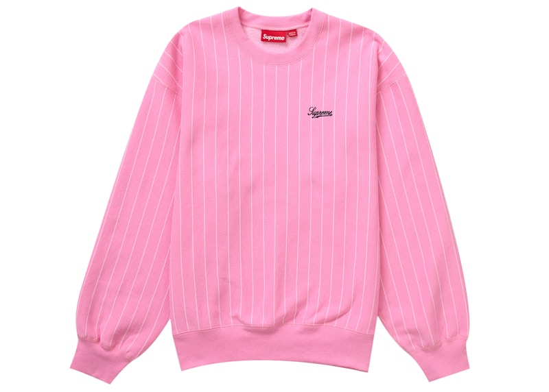 Supreme Pinstripe Crewneck Pink