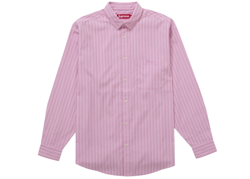 Supreme Pinstripe Shirt Pink
