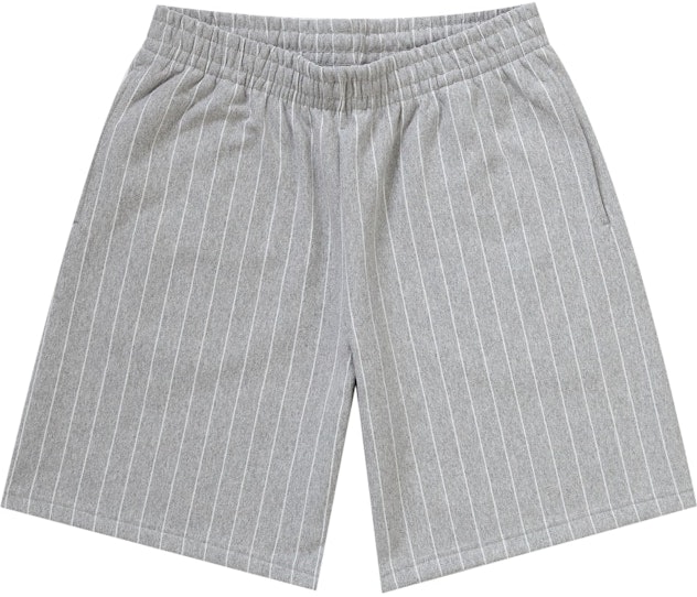 supreme-pinstripe-sweatshort-heather-grey