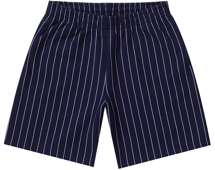 supreme-pinstripe-sweatshort-navy