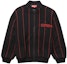 Buy Supreme Pinstripe Varsity Zip Up Sweater Black