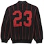 Lookbook Supreme Pinstripe Varsity Zip Up Sweater Black