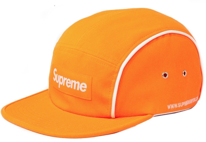 supreme-piping-camp-cap-neon-orange