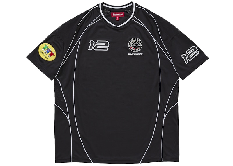 Supreme Piping Soccer Jersey Black