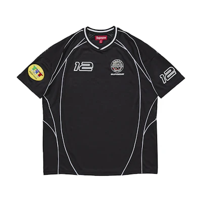 Supreme Piping Soccer Jersey Black