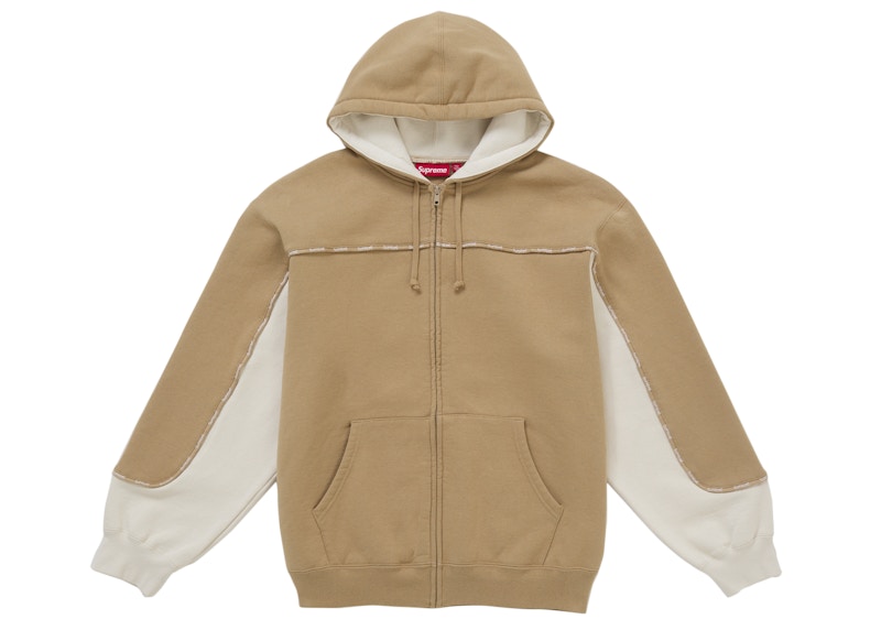 Supreme Piping Zip Up Hooded Sweatshirt Brown
