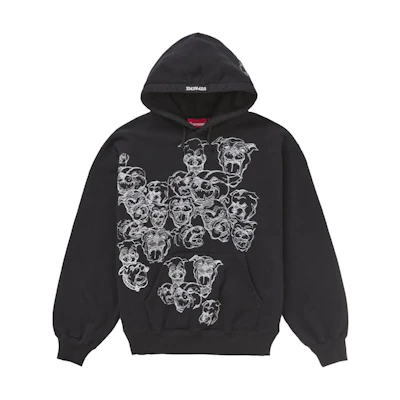 Supreme Pitbulls Embroidered Hooded Sweatshirt Black