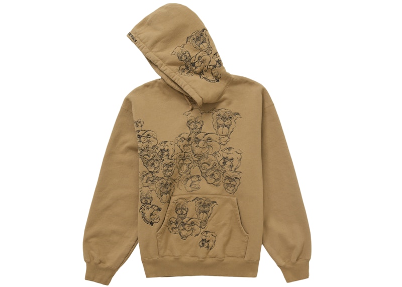 Supreme Pitbulls Embroidered Hooded Sweatshirt Brown 圖 2