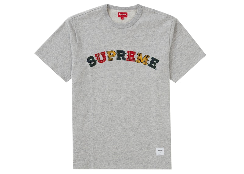 Buy Supremeチェック柄半袖Tシャツ (グレー)
