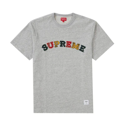 Supreme Plaid Applique S/S Top Heather Grey