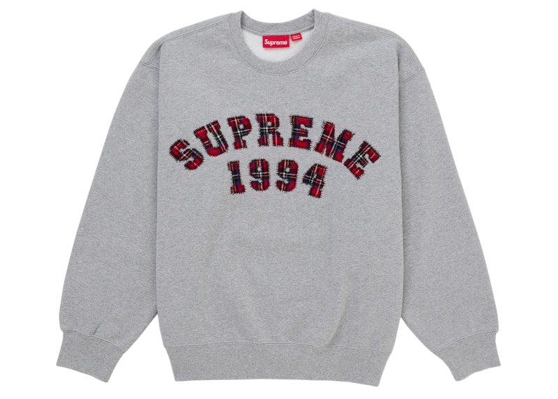 Supreme Plaid Arc Crewneck Heather Grey