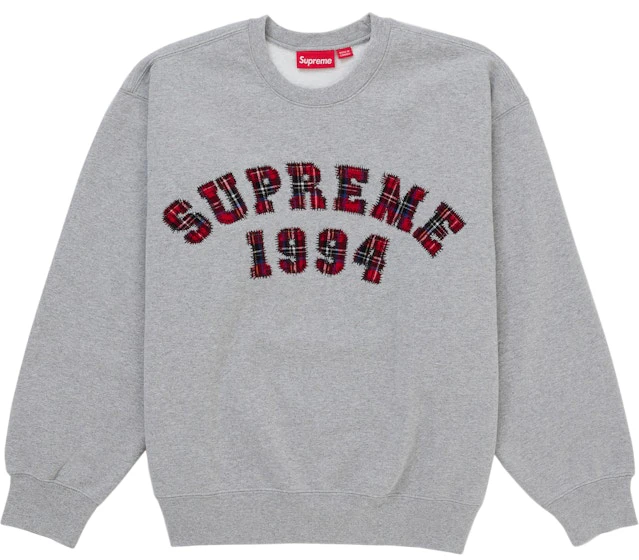 supreme-plaid-arc-crewneck-heather-grey