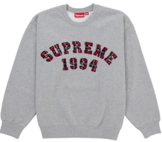 Supreme Plaid Arc Crewneck Heather Grey Supreme Plaid Arc Crewneck Heather Grey