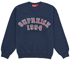 Supreme Plaid Arc Crewneck Navy Supreme Plaid Arc Crewneck Navy