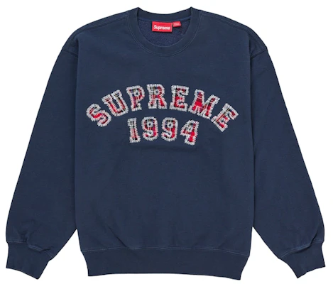 Supreme Plaid Arc Crewneck Navy Buy Supreme Plaid Arc Crewneck Navy