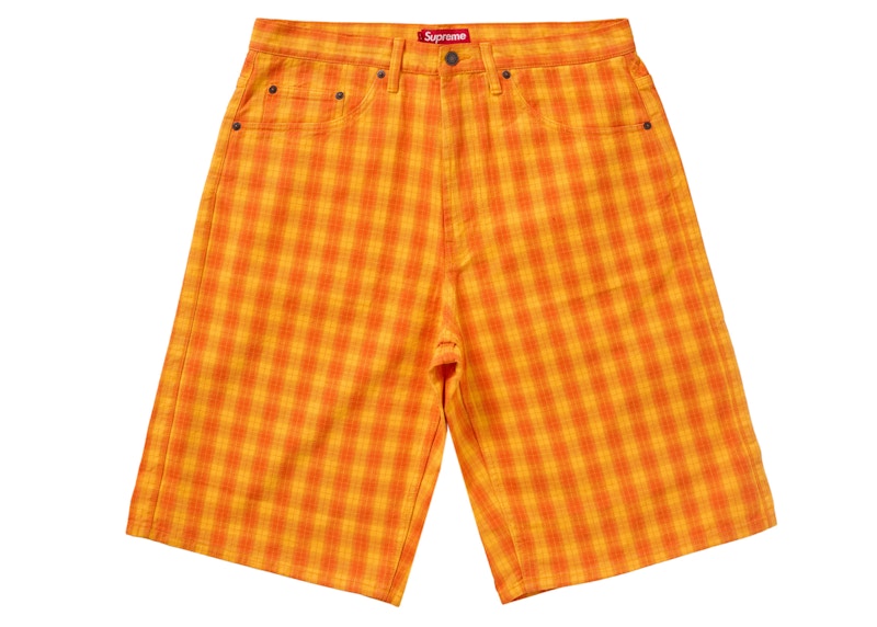 Supreme Plaid Baggy Short Orange