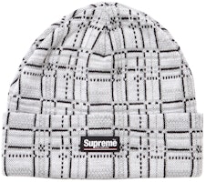 Supreme Plaid Beanie White