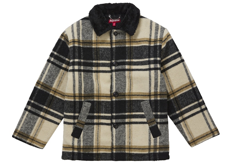 Supreme Plaid Car Coat Cream