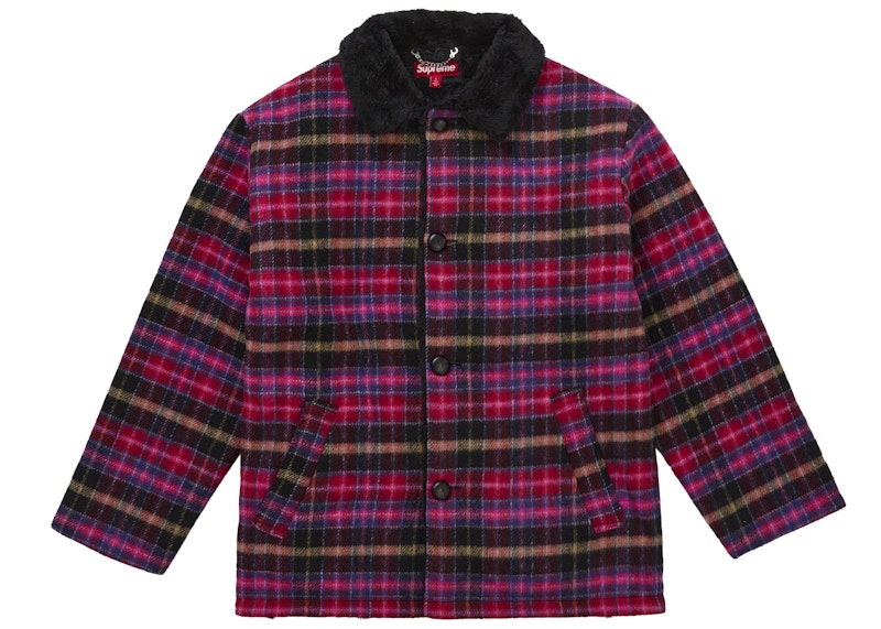 Supreme Plaid Car Coat Pink