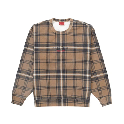 Supreme Plaid Crewneck Brown
