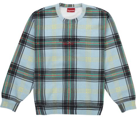 Supreme Crewneck Kotak-kotak Biru Muda Buy Supreme Crewneck Kotak-kotak Biru Muda