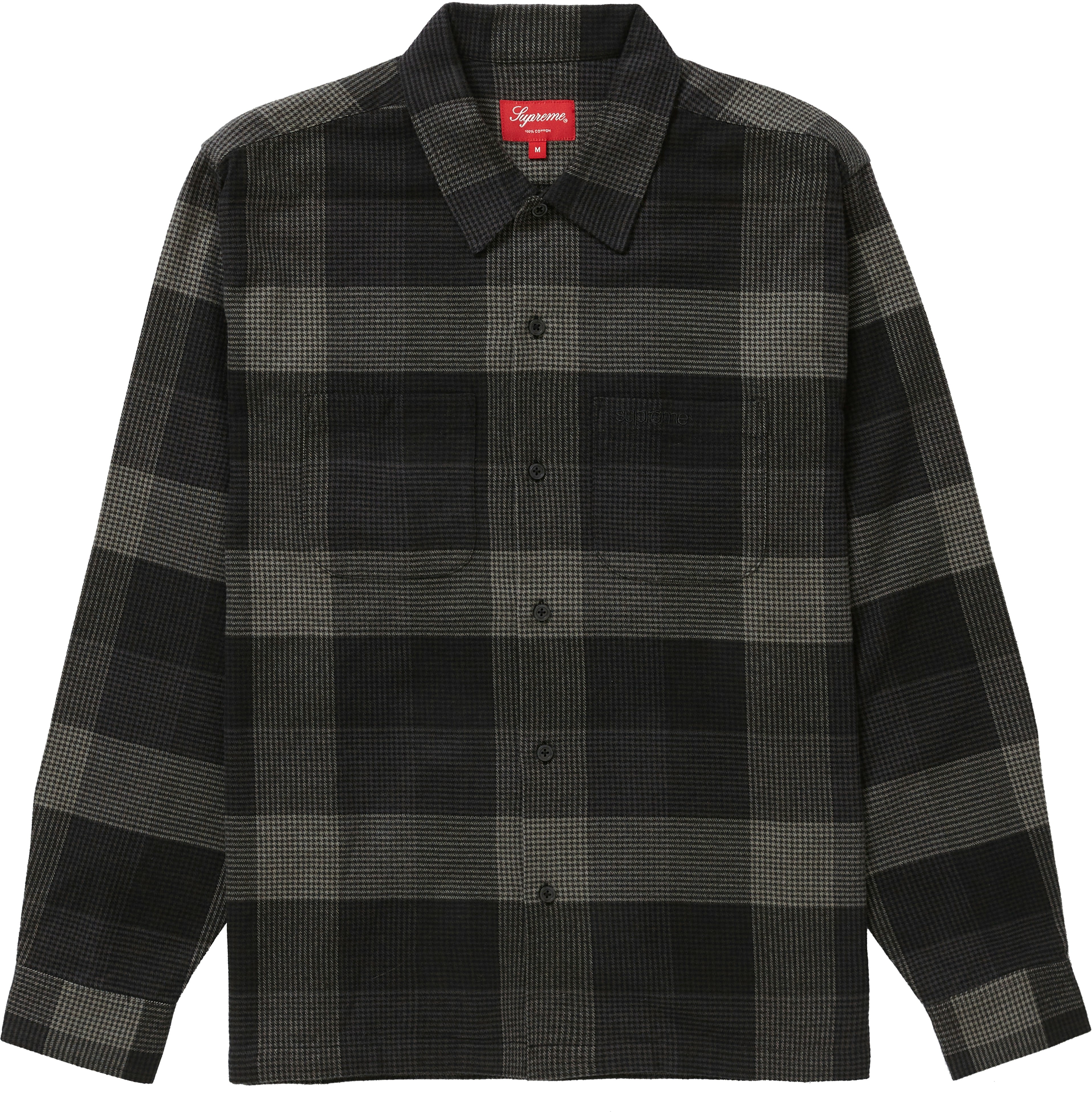 Supreme Plaid Flannel Shirt (FW21) Black - Novelship