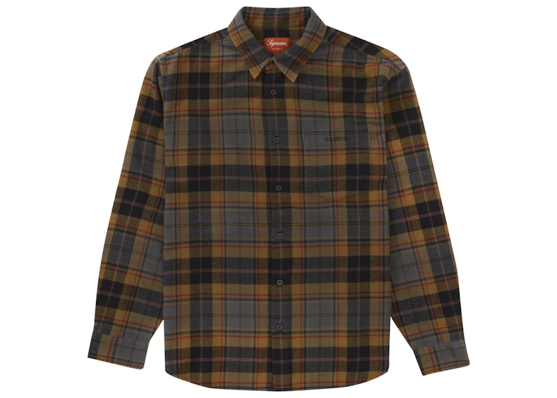 Supreme Plaid Flannel Shirt (FW22) Black